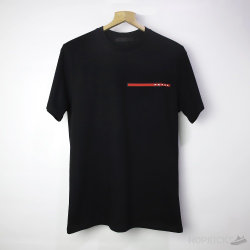 Prada Black Red Logo T-Shirt